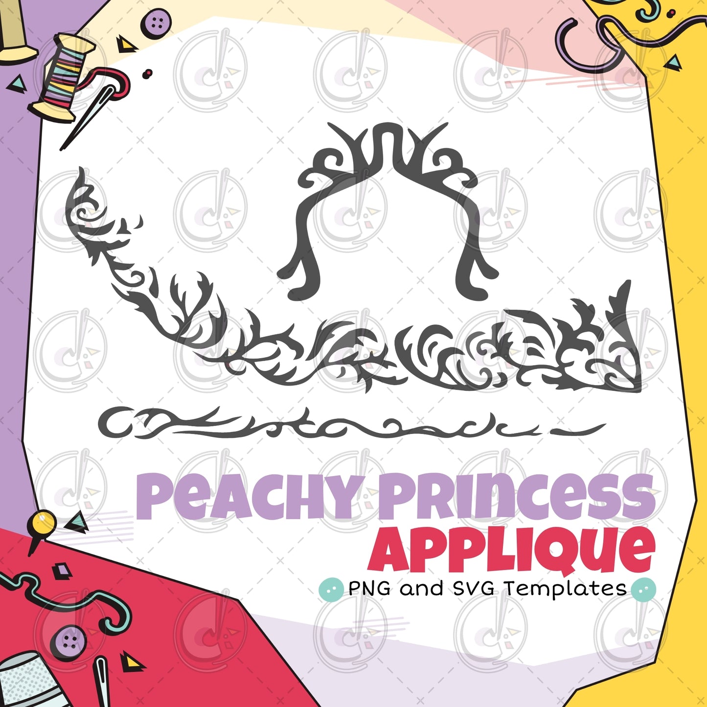 Peachy Princess Dress Appliqué Cosplay Template (Digital Download)