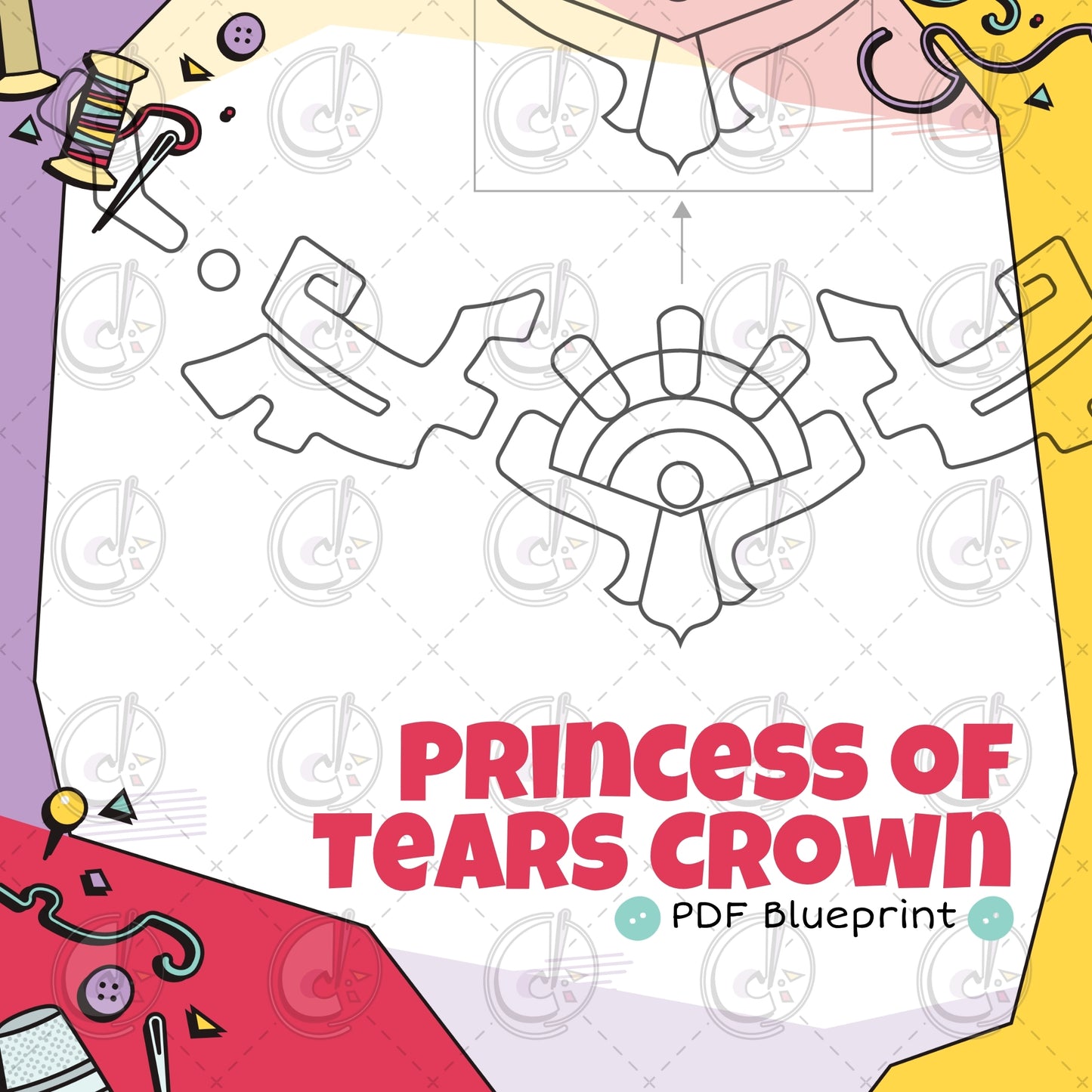 Princess of Tears Crown Cosplay Blueprint (Digital Download)