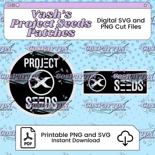 Vash's Project Seeds Cosplay Patches Printable Template Inspired by Trigun: Stampede | PNG SVG Available