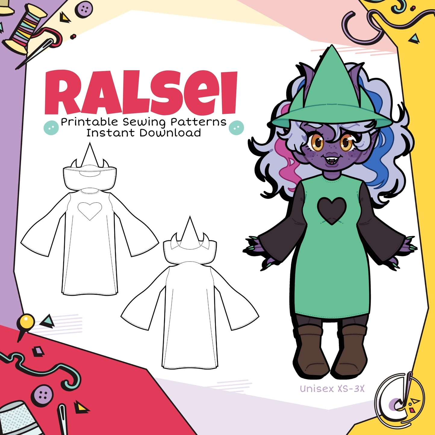 Ralsei Dress and Hat Cosplay Sewing Pattern (Digital Download)