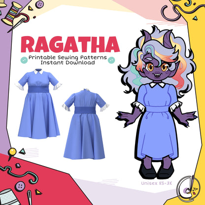 Ragatha Dress Cosplay Sewing Pattern (Digital Download)