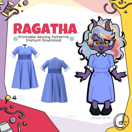 Ragatha Dress Cosplay Sewing Pattern (Digital Download)