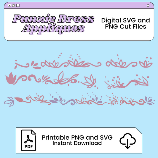 Punzie/Rapunzel Dress Applique Printable Cosplay Template | PNG PDF SVG Available