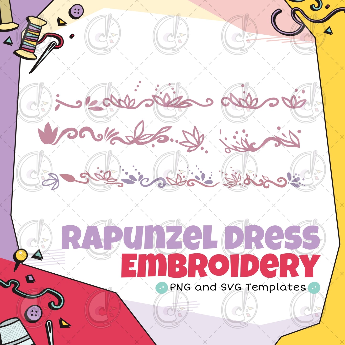 Princess Rapunzel Dress Appliqué Cosplay Template (Digital Download)