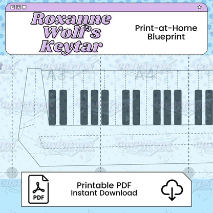Roxanne Wolf's Keytar Cosplay Blueprint | Five Nights at Freddy's: Security Breach Inspired Printable PDF