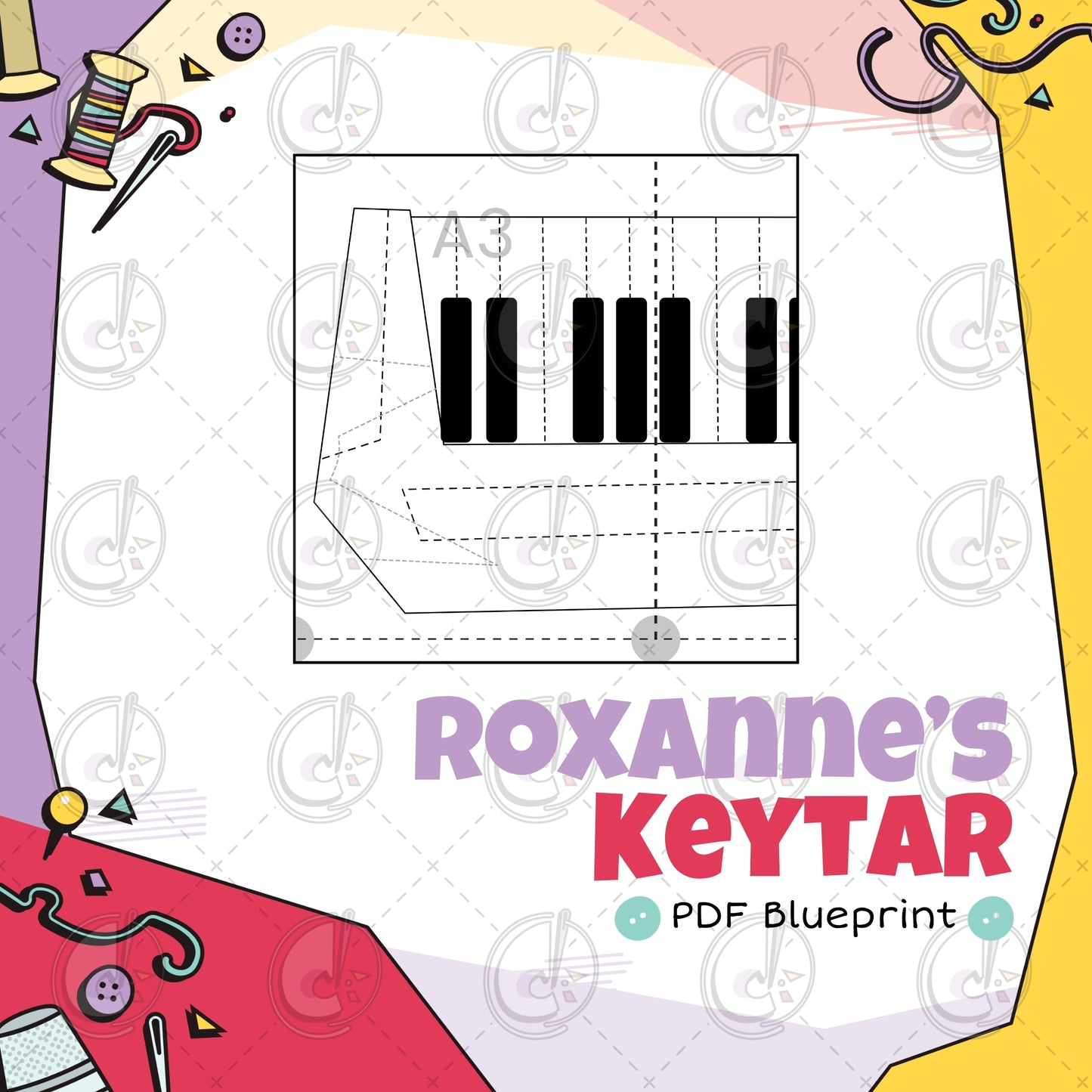 Roxanne Wolf's Keytar Cosplay Blueprint (Digital Download)