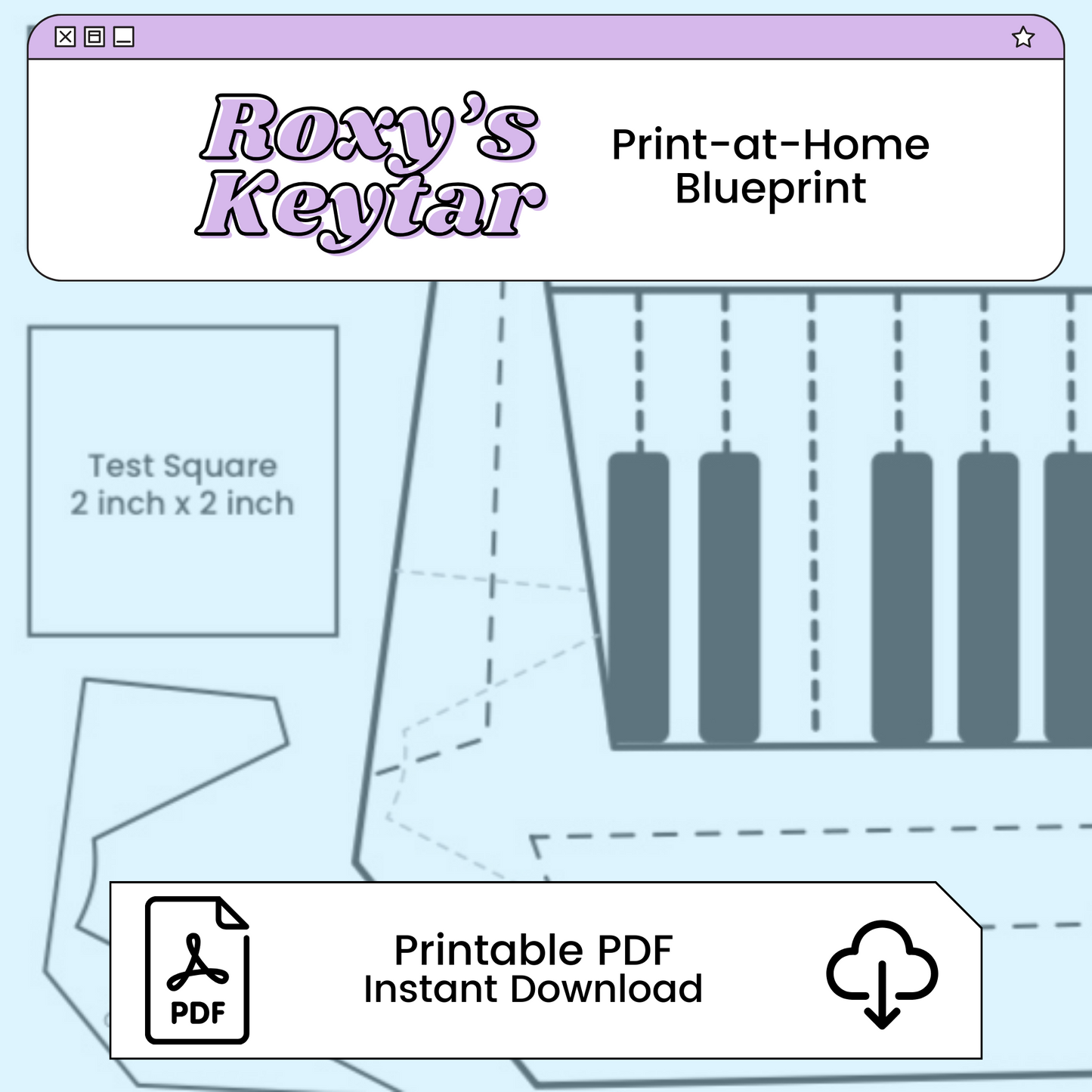Roxy's Keytar Printable Cosplay Blueprint | Inspired by Five Nights at Freddy's