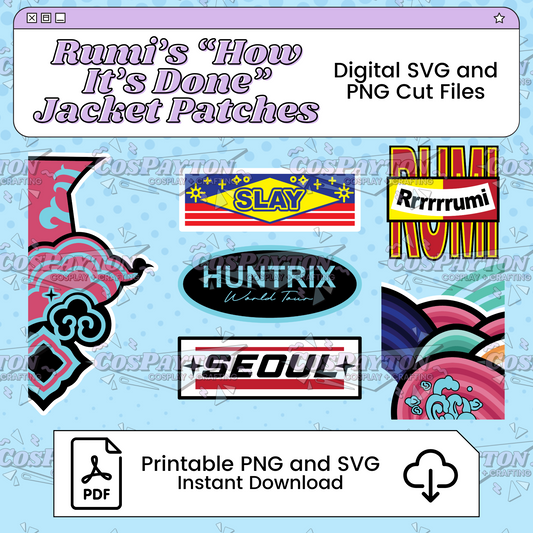 Rumi "How it's Done" Jacket Patches Cosplay Template Inspired by KPop Demon Hunters Huntrix | PNG SVG Available