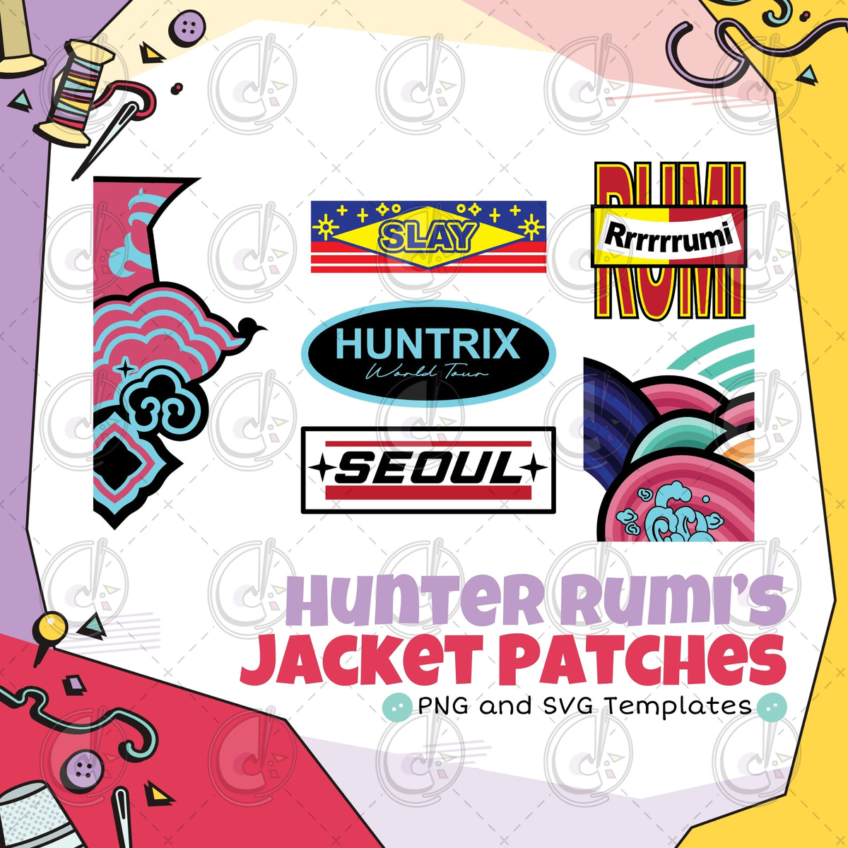 Hunter Rumi Jacket Patches Cosplay Template (Digital Download ...