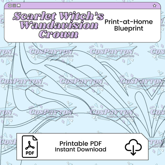 Scarlet Witch's Crown Cosplay Blueprint | Wandavision Inspired Printable PDF