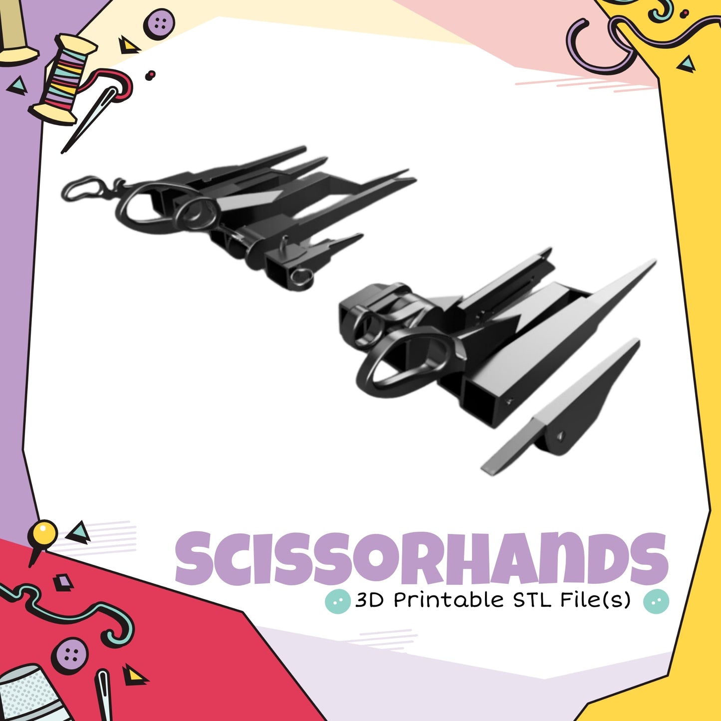 Scissorhands Fingers Cosplay 3D Print STL (Digital Download)