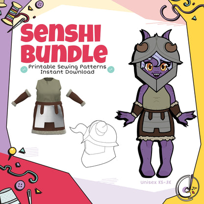 Senshi Costume and Helmet Cosplay Sewing Pattern Bundle (Digital Download)