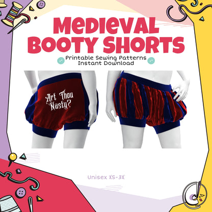 Medieval-Inspired "Art Thou Nasty" Booty Shorts Cosplay Sewing Pattern (Digital Download)