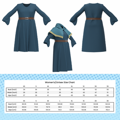 Marcille Donato Dress and Cape PDF Cosplay Pattern | Delicious in Dungeon/Dungeon Meshi Inspired Printable Costume Pattern