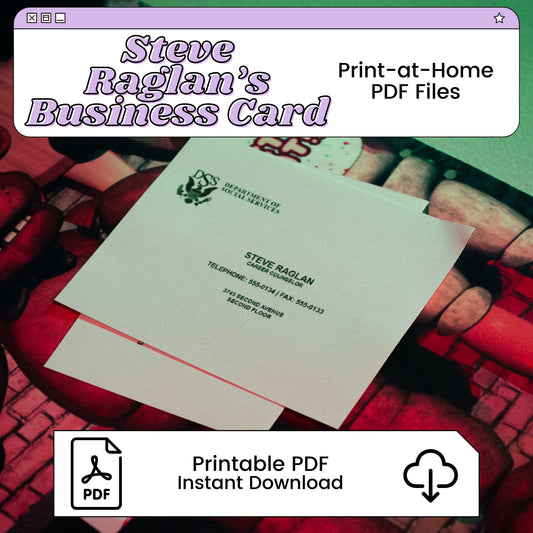 Steve Raglan/William Afton Business Card Printable Template Inspired by Five Nights at Freddy's | PNG SVG Available
