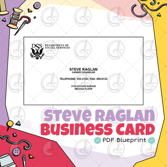Steve Raglan Business Card Cosplay Template (Digital Download)