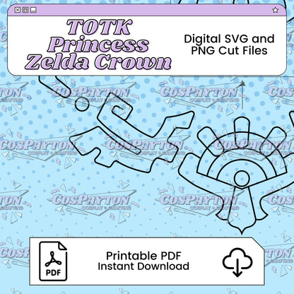Princess Zelda's Zonai Crown Cosplay Blueprint | Tearful Kingdom Inspired Printable PDF
