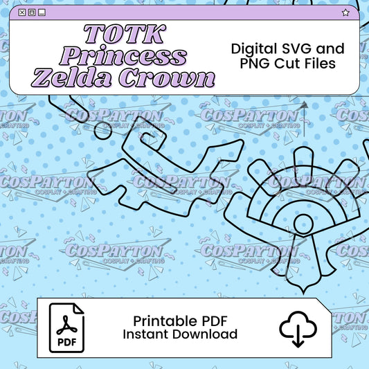 Princess Zelda's Zonai Crown Cosplay Blueprint | Tearful Kingdom Inspired Printable PDF