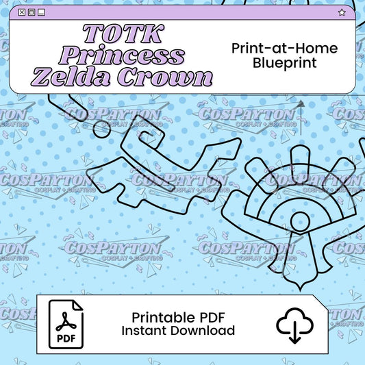Princess Zelda's Zonai Crown Cosplay Blueprint | Tearful Kingdom Inspired Printable PDF