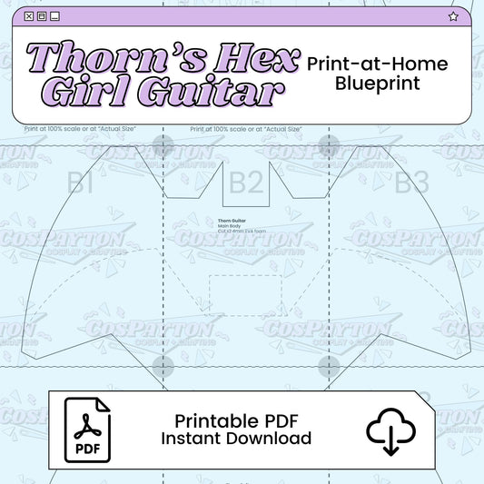 Thorn's Hex Girl Guitar Cosplay Blueprint | Scooby Doo Inspired Printable PDF