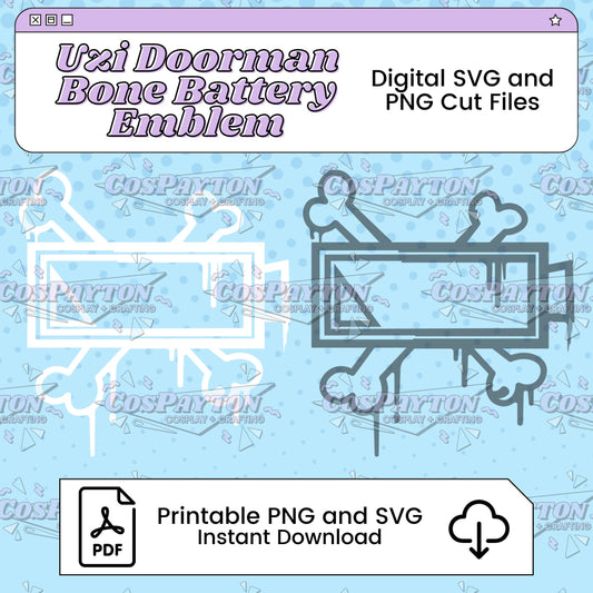 Uzi Doorman Bone Battery Emblem Cosplay Template Inspired by Murder Drones | PNG SVG Available