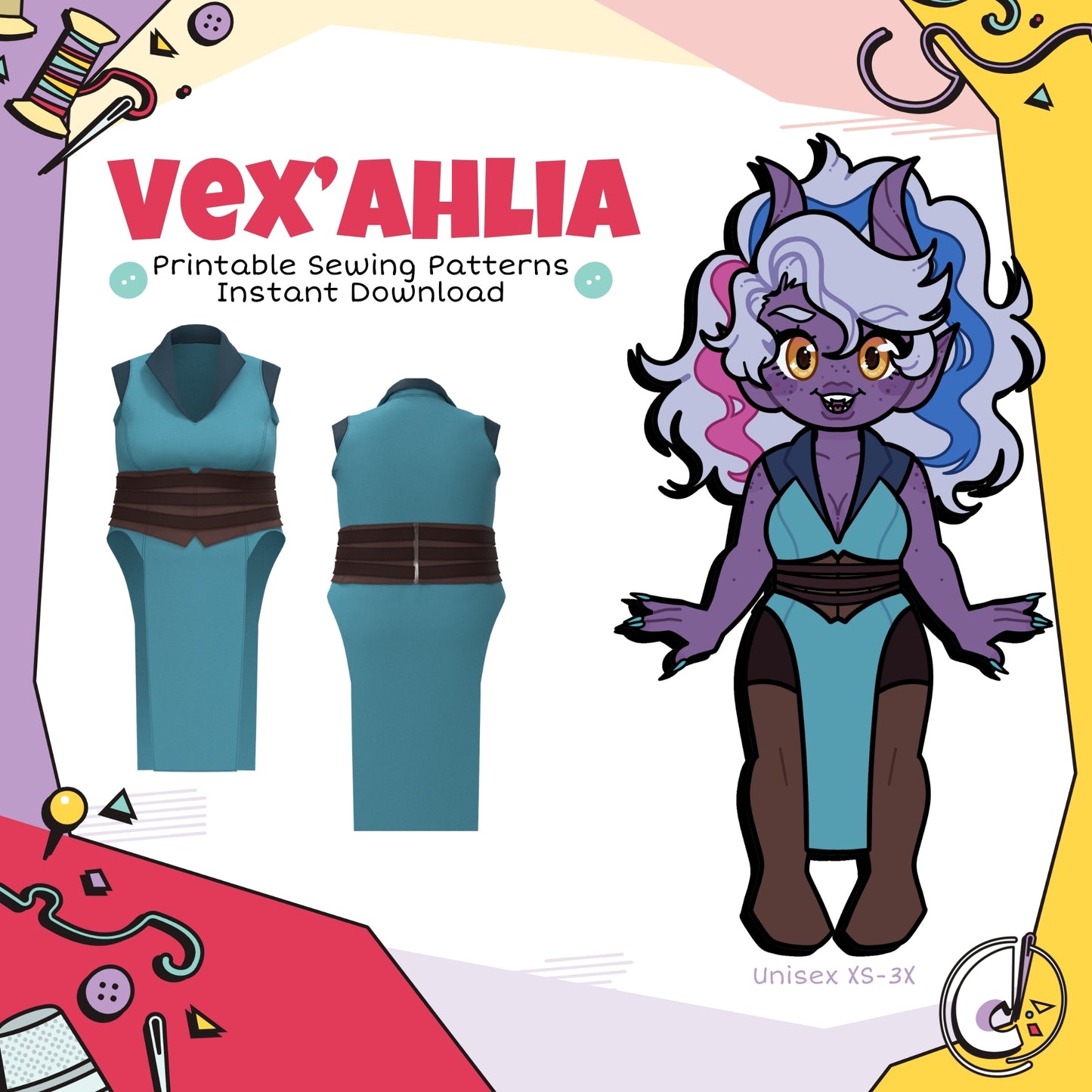 Vex'ahlia Dress and Corset Cosplay Sewing Pattern (Digital Download)