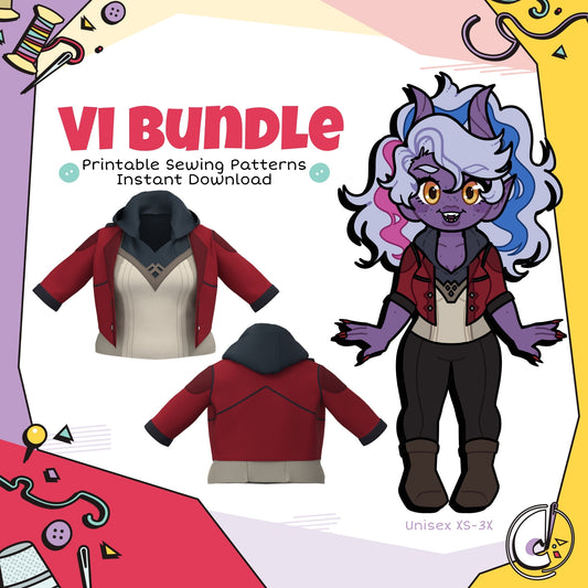 Vi Jacket and Shirts Cosplay Sewing Pattern Bundle (Digital Download)