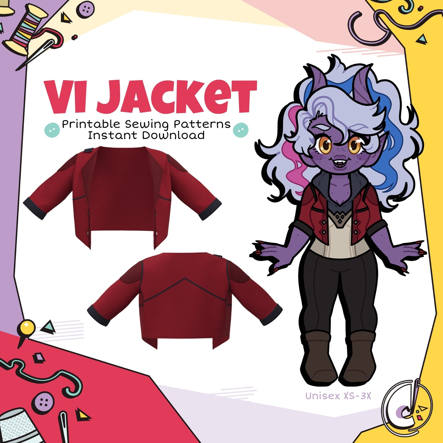 Vi Jacket Cosplay Sewing Pattern (Digital Download)