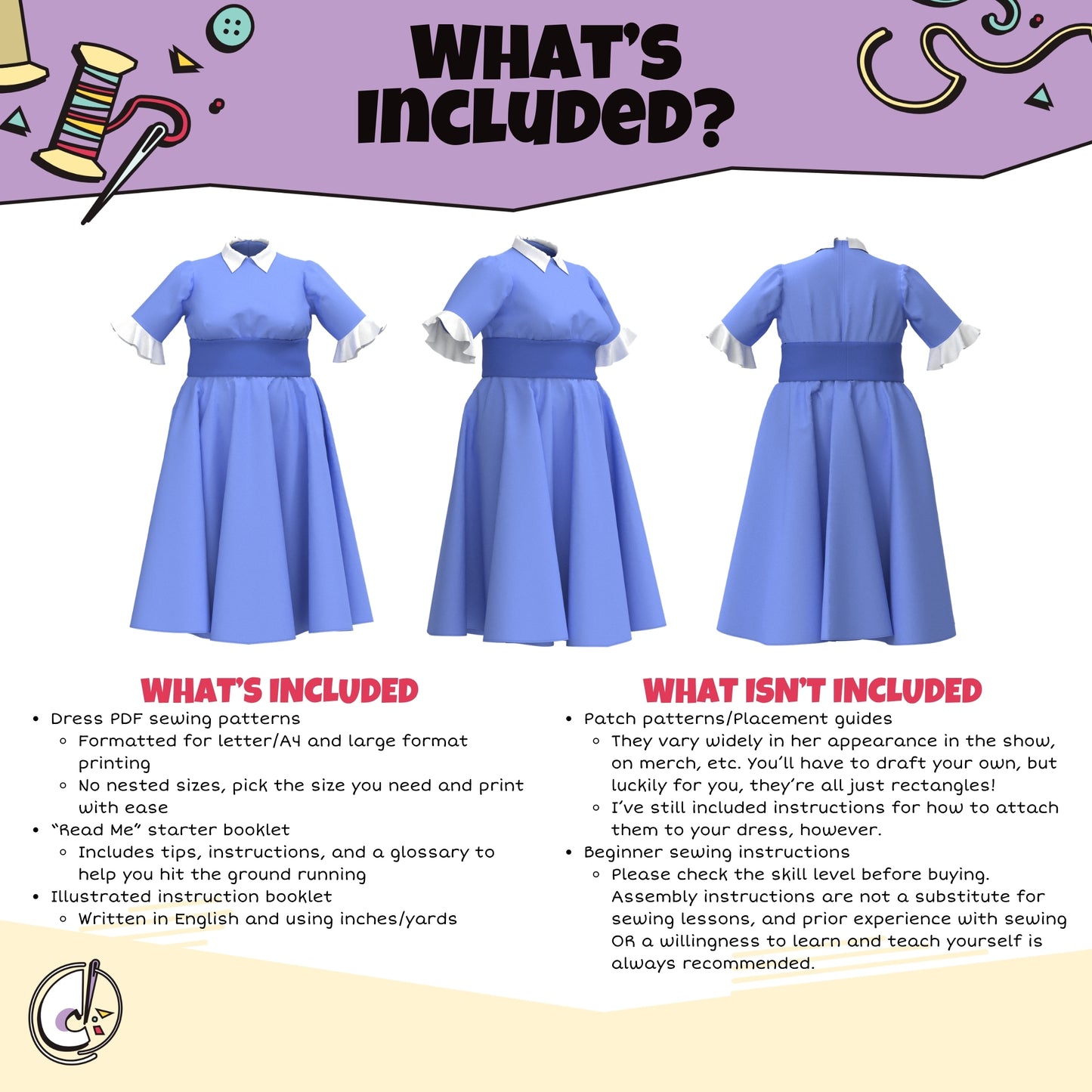 Ragatha Dress Cosplay Sewing Pattern (Digital Download)