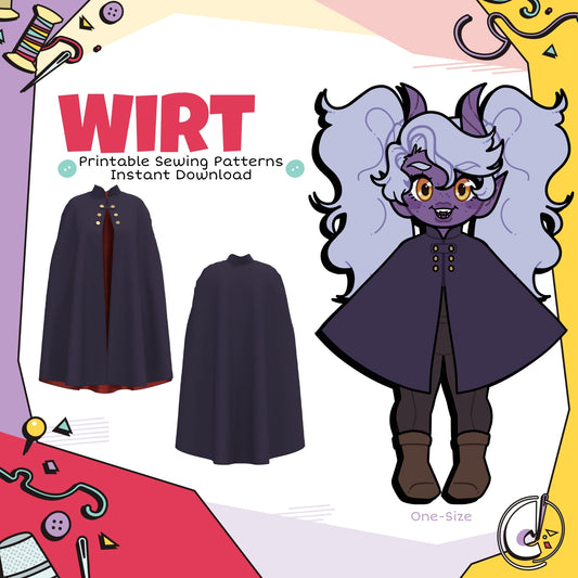 Wirt Cloak Cosplay Sewing Pattern (Digital Download)