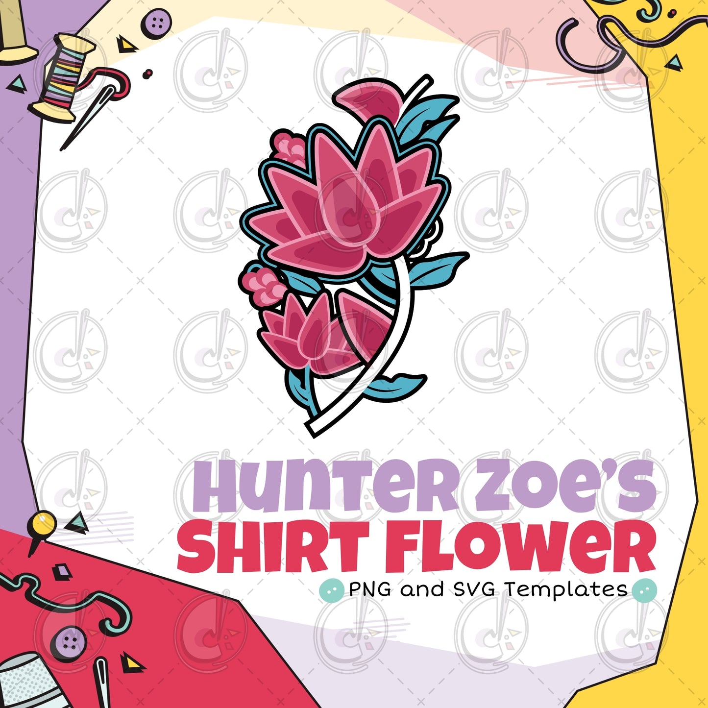 Hunter Zoe Shirt Flower Cosplay Template (Digital Download)