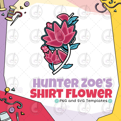 Hunter Zoe Shirt Flower Cosplay Template (Digital Download)