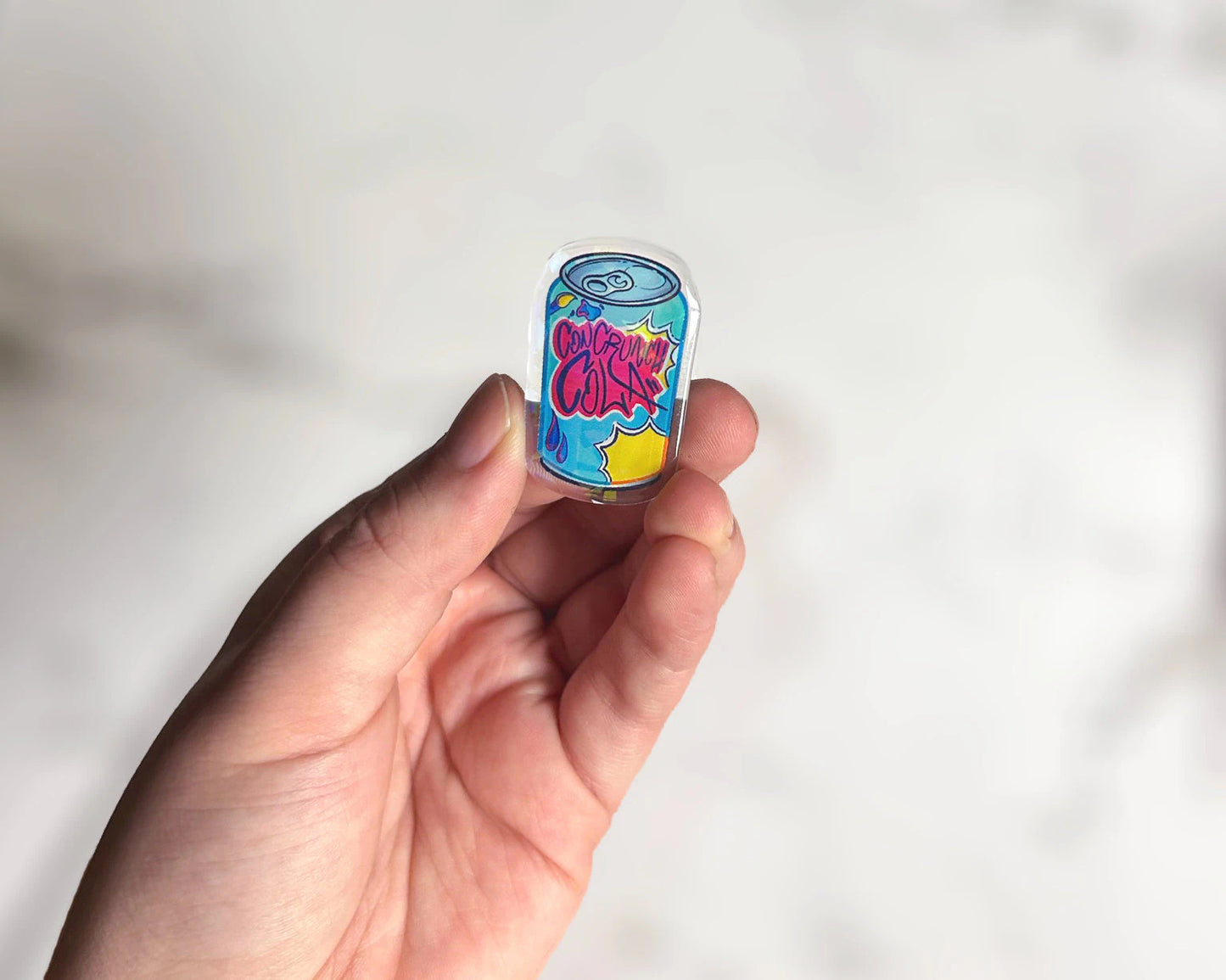 Con Crunch Cola Holographic Acrylic Pin | Cosplay and Crafting Inspired Accessory